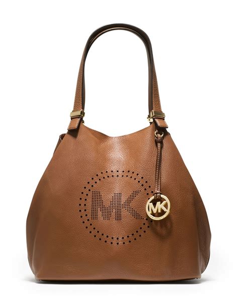 michael kors logo bag brown|michael kors large logo handbags.